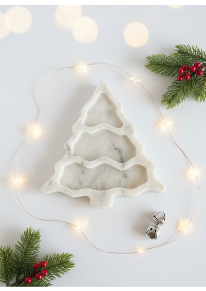 Mermer Yılbaşı Ağaçlı Çerezlik