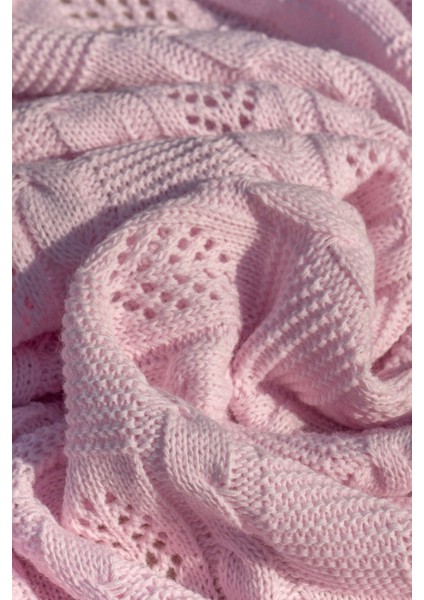 Triko Zarif Yaprak Desenli Mevsimlik Kutulu Bebek Battaniyesi