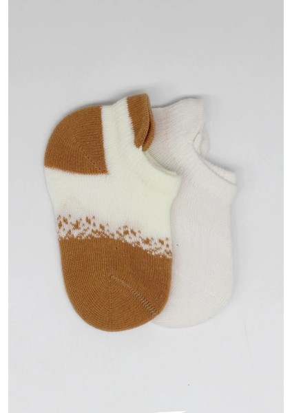 2'li Penye Sneakers Çorap BS20105 Ekru Hardal fırsatları