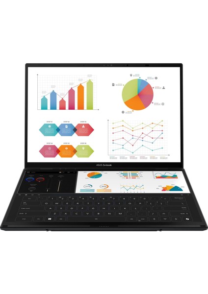 Zenbook Duo 120Hz 0.2ms 3k (2880 x 1800) Çift OLED Ekran - Intel® Evo™ Edition Core™ Ultra 7 255H Işlemci - 32 GB Ram - 1tb SSD + Asus Pen 2.0 + Windows 11 modelleri