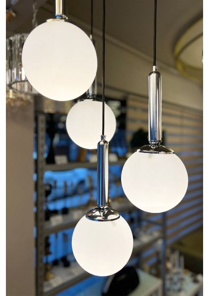 Globe Black & Silver QUAD Plafonyer Beyaz Cam Avize fiyatları
