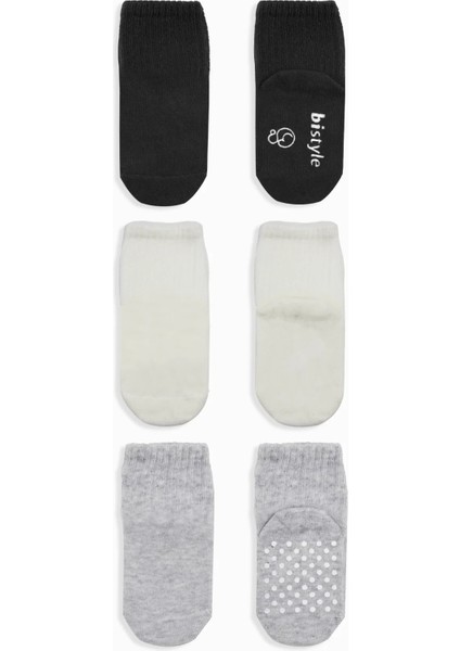 Kaymaz Penye Soket Çorap 3'lü Siyah Ekru Gri fiyatları