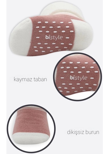 Puanlı Kaymaz Havlu Soket Çorap 2'li Gri Pudra fırsatları