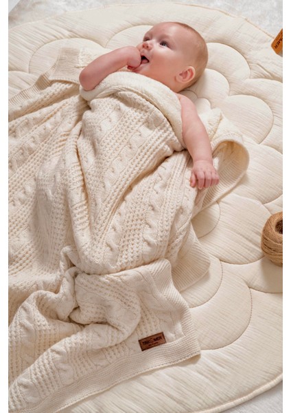 Tüm Içi Kalın Wellsoft Döşemeli Kışlık Triko Örgü (Özel Ambalajlı) Bebek Battaniyesi