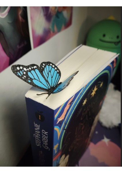 2’li 3D Kelebek Kitap Ayracı Seti – Turuncu & Mavi – Dekoratif Dayanıklı Tasarım | Flexilab Creative fiyatları