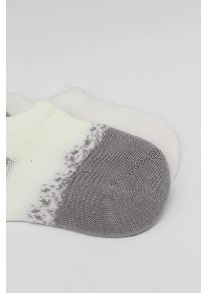 2'li Penye Sneakers Çorap BS20105 Ekru Gri modelleri