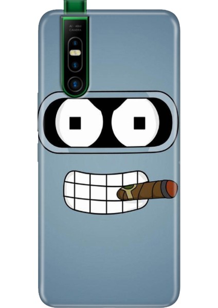 Infinix S5 Pro Kılıf Silikon Desenli Infinix S5 Pro Robot Smoke