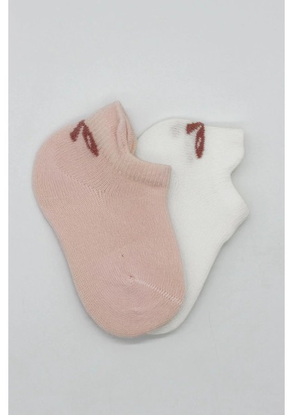 2'li Sneakers Smile Penye Çorap BS20106 Pembe Ekru fırsatları