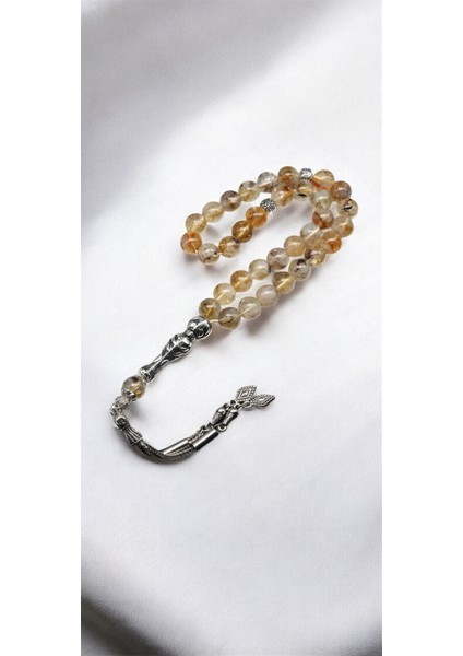 Sitrin Doğal Taş Tesbih 8 mm Yuvarlak Kesim