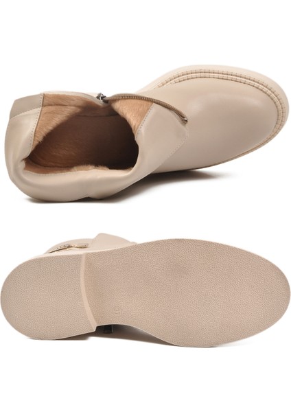 Krem Içi Kürklü Kaymaz Taban Soğuğa Dirençli Kadın Bot PC-55161 Z indirimleri