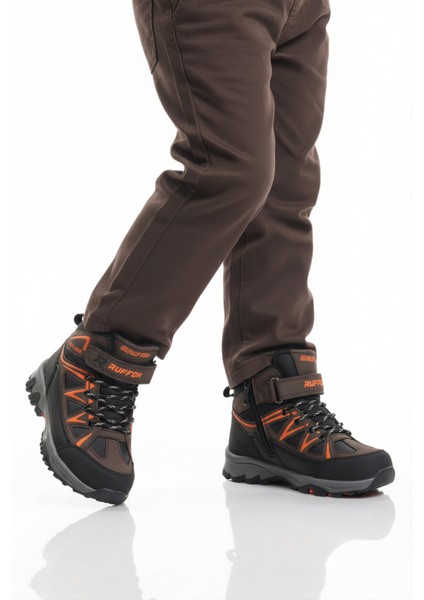 Kahve Turuncu Polarlı Kaymaz Çocuk Outdoor Bot 2301 F