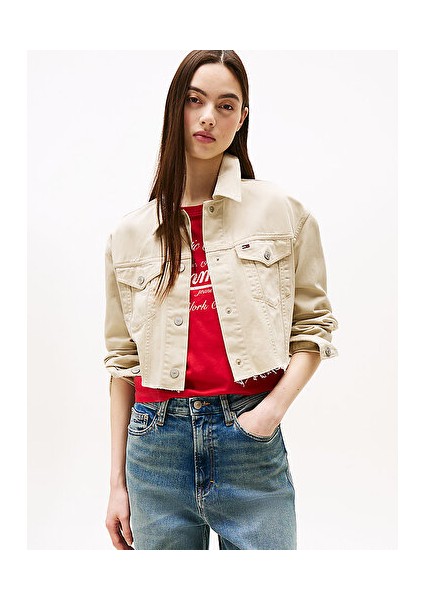 Kadın Haki Trucker Ceket