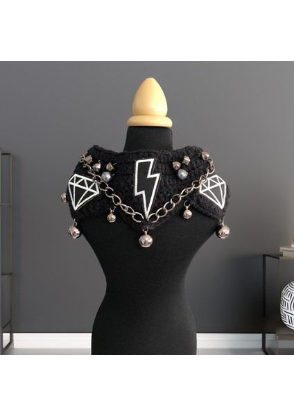 Kedi ve Köpek Için Diamond Lightning Siyah Yakalık