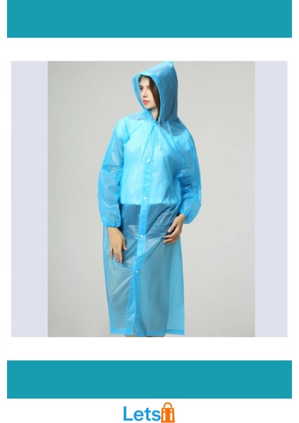 Su Geçirmez Mavi Kalın Naylon Yağmurluk indirimleri