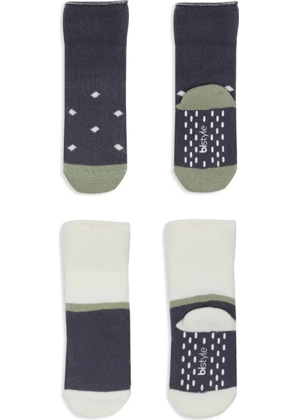 Puanlı Kaymaz Havlu Soket Çorap 2'li Antrasit modelleri