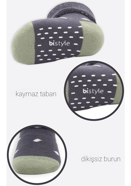 Puanlı Kaymaz Havlu Soket Çorap 2'li Antrasit fırsatları