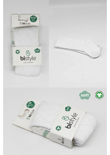 Tekli Ekose Kabartma Penye Külotlu Çorap BS50105 Beyaz indirimleri