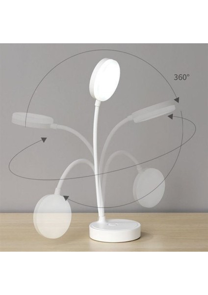 Yuvarlak Usbli Dokunmatik 3 Kademeli 360 Derece Özel Göz Korumalı LED Lityum Masa Lambası (5361) indirimleri