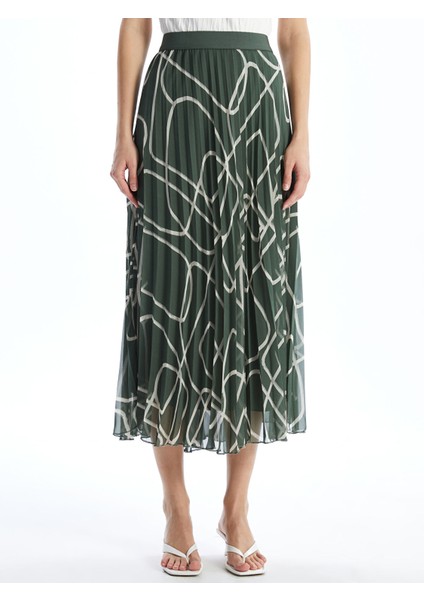 Yeni Sezon Beli Lastikli Desenli Şifon Kadın Pileli Etek fiyatları