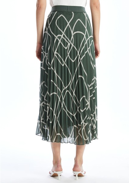 Yeni Sezon Beli Lastikli Desenli Şifon Kadın Pileli Etek fırsatları