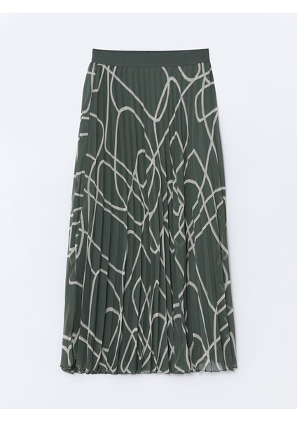 Yeni Sezon Beli Lastikli Desenli Şifon Kadın Pileli Etek indirimleri