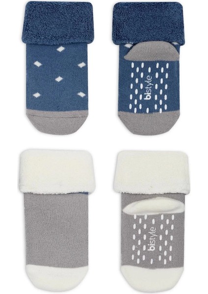 Puanlı Kaymaz Havlu Soket Çorap 2'li Indigo Gri fiyatları