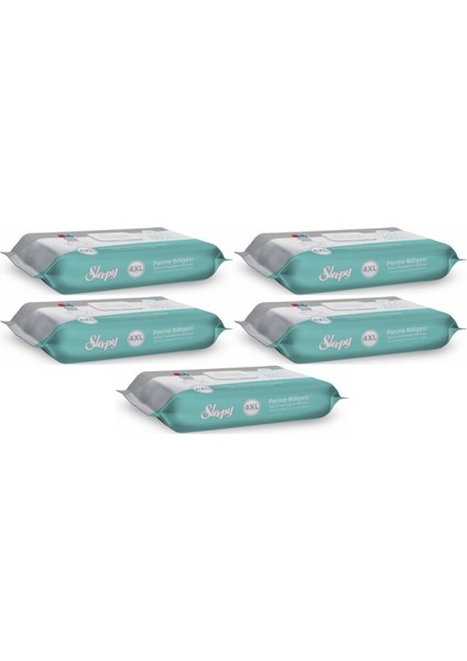 Perine Bölgesi ve Vücut Temizleme Islak Mendil Havlu 50 Yaprak (Ebat 4xl) (5 Li Set)