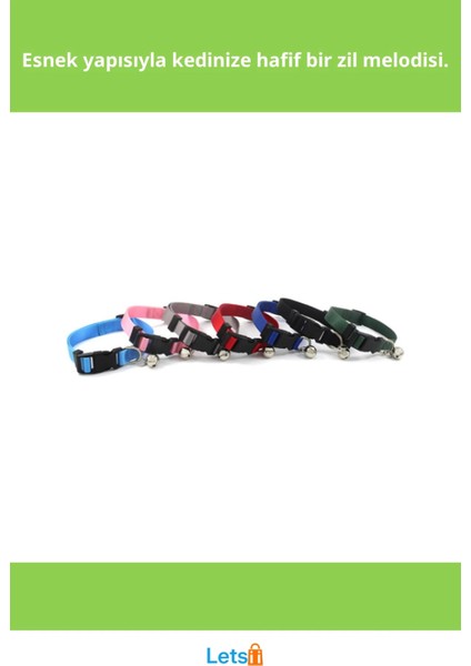 Şık Renkli Zilli Kedi Tasması Konforlu ve Güvenli fiyatları