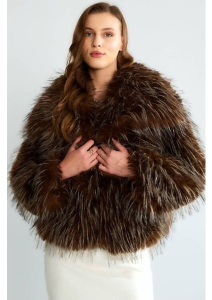 Kahverengi Kürk Mont