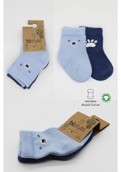 Bear Penye Soket Çorap 2'li Mavi indirimleri