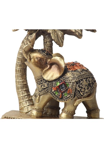 Lüks Işlemeli Saatli Fil Heykeli Dekoratif Masaüstü Biblo Yeni Yıl Yeni Ev & Ofis Hediyesi 17 Cm. fırsatları