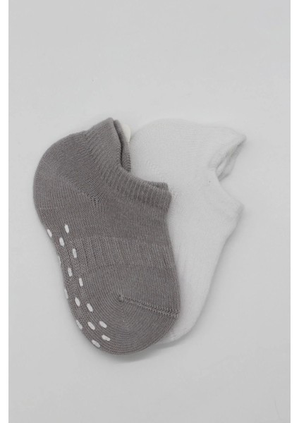 2'li Sneakers Kaymaz Colours Penye Çorap BS20104 Gri Beyaz fırsatları