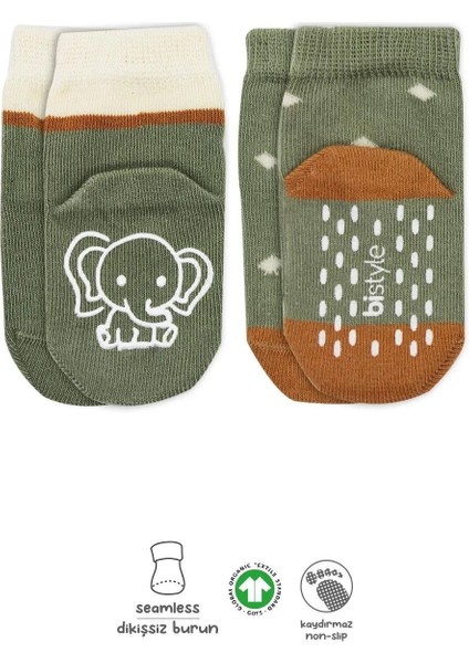 Hayvan Figür Kaymaz Kız Soket Çorap 2'li Nil