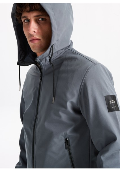 Gri Erkek Mont 12236300_JJEBASIC Softshell Hood No fiyatları