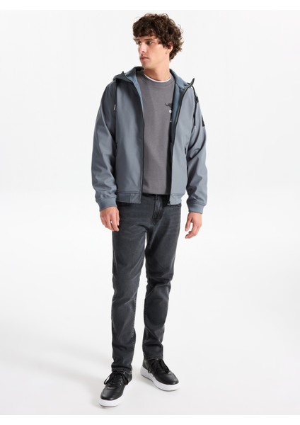 Gri Erkek Mont 12236300_JJEBASIC Softshell Hood No modelleri
