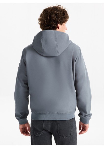 Gri Erkek Mont 12236300_JJEBASIC Softshell Hood No