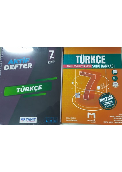 Yanıt Yayınları 7. Sınıf Aktif Defter Türkçe+Mozaik Türkçe Soru Bankası