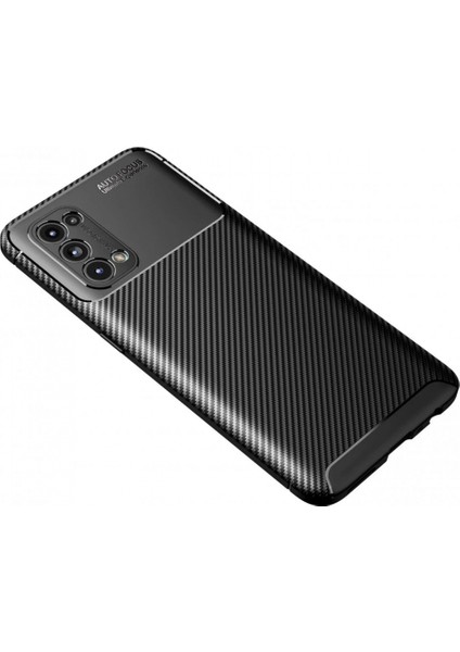 Oppo Reno 5 Kılıf Auto Focus Karbon Kapak - Siyah (K95) fiyatları