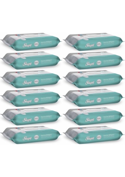Perine Bölgesi ve Vücut Temizleme Islak Mendil Havlu 50 Yaprak (Ebat 4xl) (12 Li Set)