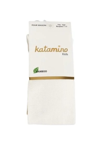 Kız Bambu Külotlu Çorap Krem