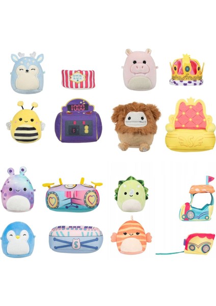 Micromallows Squishmallows Mini Yumuşak Peluş Oyuncak 8 Figür + 8 Aksesuar Figür Seti - 6 cm fiyatları