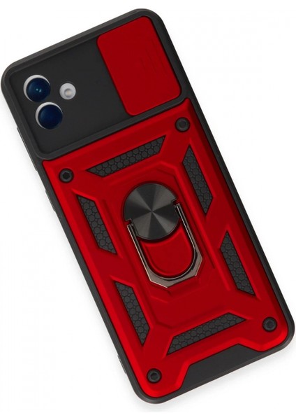 Samsung Galaxy A04E Kılıf Pars Lens Yüzüklü Silikon - Kırmızı (K95) modelleri