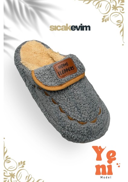 Kadın Ev Terliği Hafif Tabanlı Sıcak Tutan Kışlık Kadın Ev Terliği Çeyiz Terliği Gri fırsatları