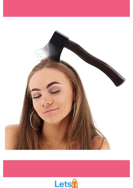 Kafaya Saplanmış Kanlı Balta Şaka Tacı Eğlenceli Halloween Aksesuarı modelleri