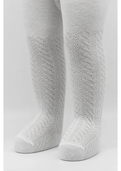 Tekli Zikzak Kabartma Penye Külotlu Çorap BS50108 Beyaz fiyatları