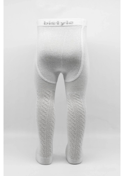 Tekli Zikzak Kabartma Penye Külotlu Çorap BS50108 Beyaz modelleri