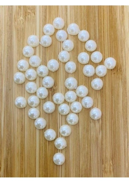 Yapıştırmalı Kaplama Plasrik Yarım Inci. Beyaz. 8mm. Tahmini: 125-130 Adet Civarında fiyatları