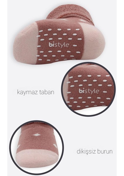 Puanlı Kaymaz Havlu Soket Çorap 2'li BS10502 Pudra Pembe fırsatları