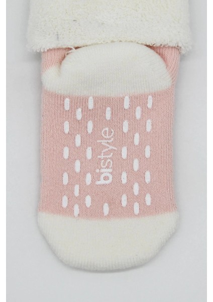 Puanlı Kaymaz Havlu Soket Çorap 2'li BS10502 Pudra Pembe indirimleri
