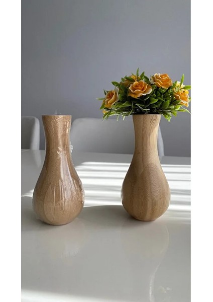 2067-ÇOŞ Bambu Masa Üstü Vazo (14 Cm) – Dekoratif, Doğal ve Minimalist Tasarım